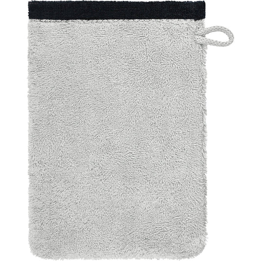 Cawö Waschhandschuh Splash Doubleface 7071 platin-schwarz