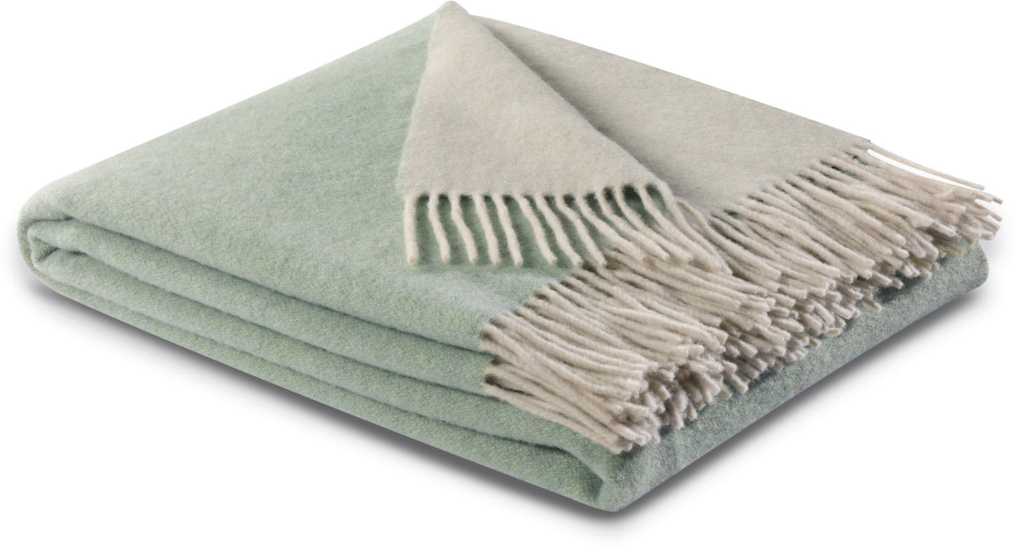 Biederlack Kaschmirplaid 130x170 salvia-creme