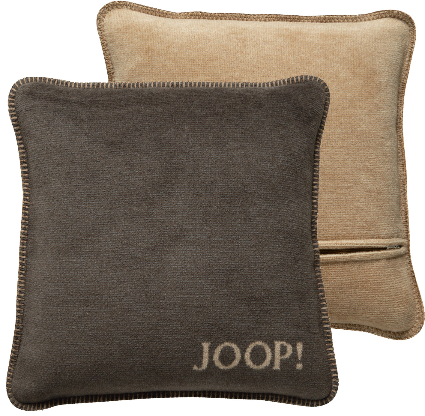 JOOP Kissenhülle Melange-Doubleface kastanie-cashew
