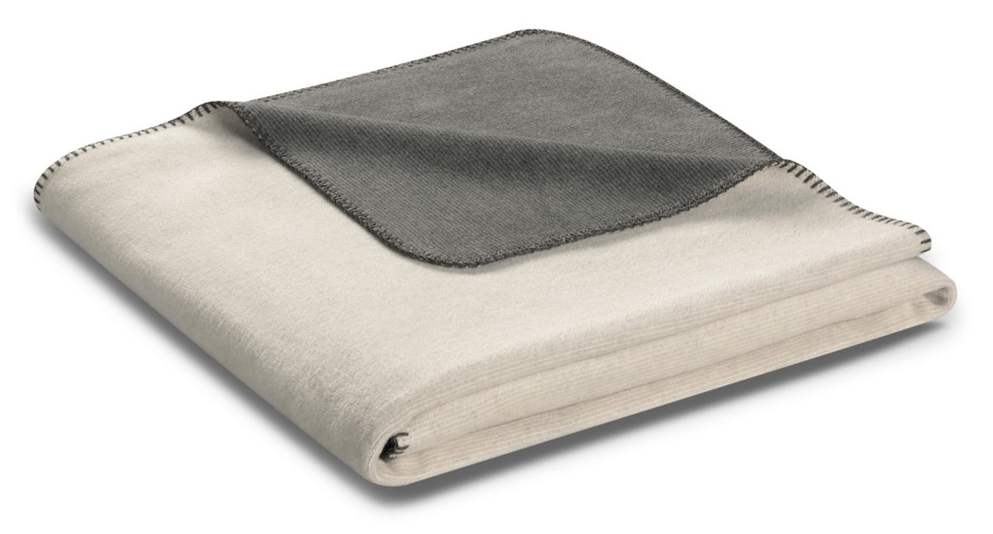 Biederlack Wohndecke Melange Doubleface 150x200 natur-graphit