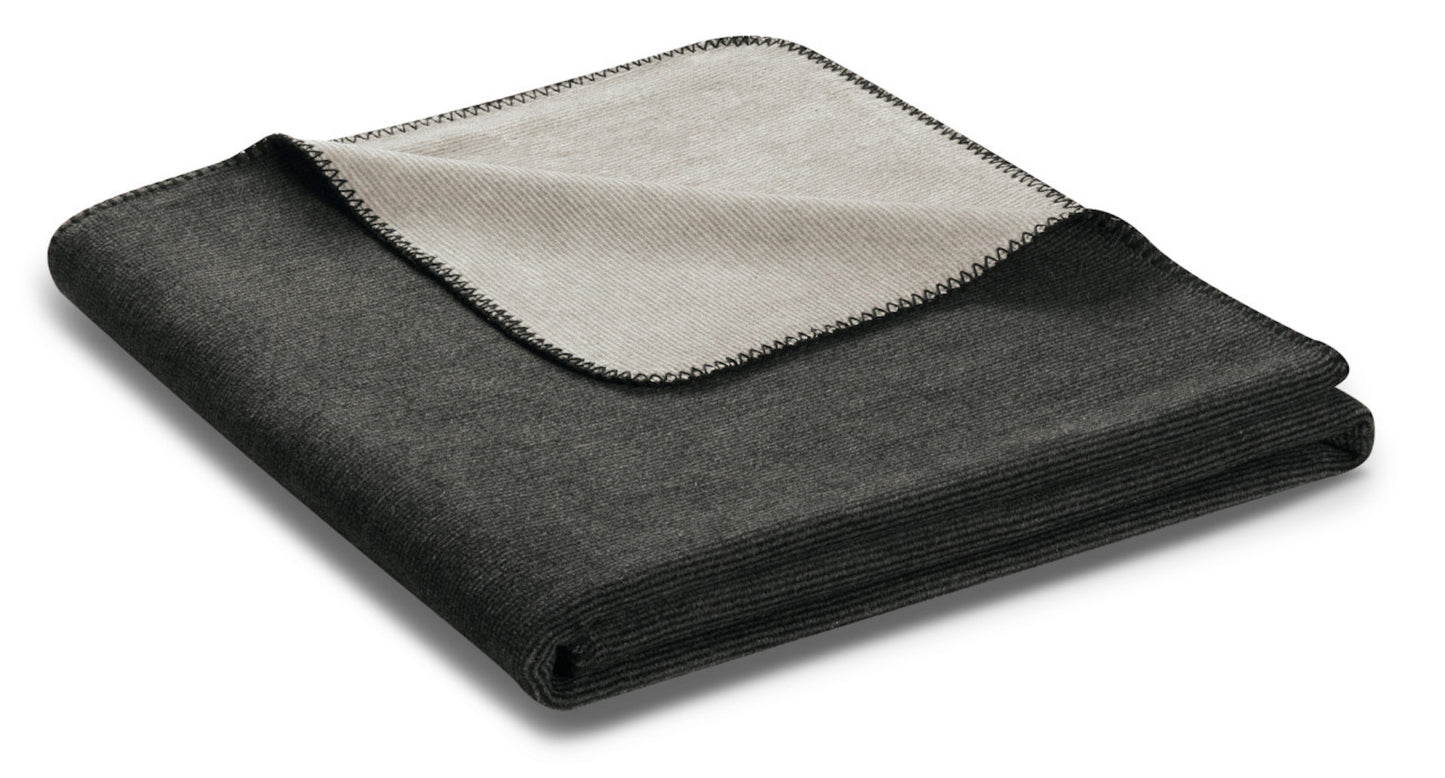 Biederlack Wohndecke Melange Doubleface 150x200 anthraz.-silber