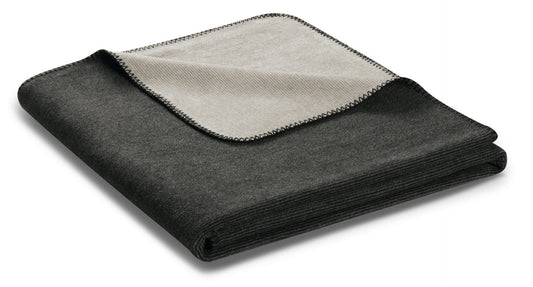 Biederlack Wohndecke Melange Doubleface 150x200 anthraz.-silber