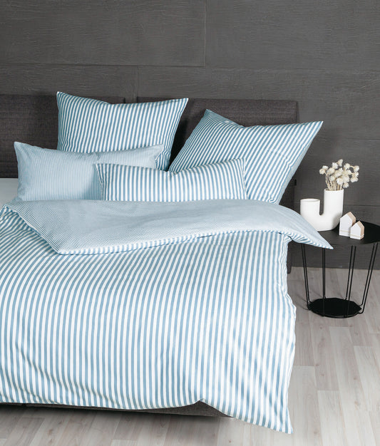 Janine Edelflanell Bettwäsche Chinchilla S 155x220  perlblau