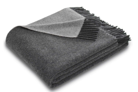 Biederlack Wollplaid Doubleface 130x170 anthracite-grey