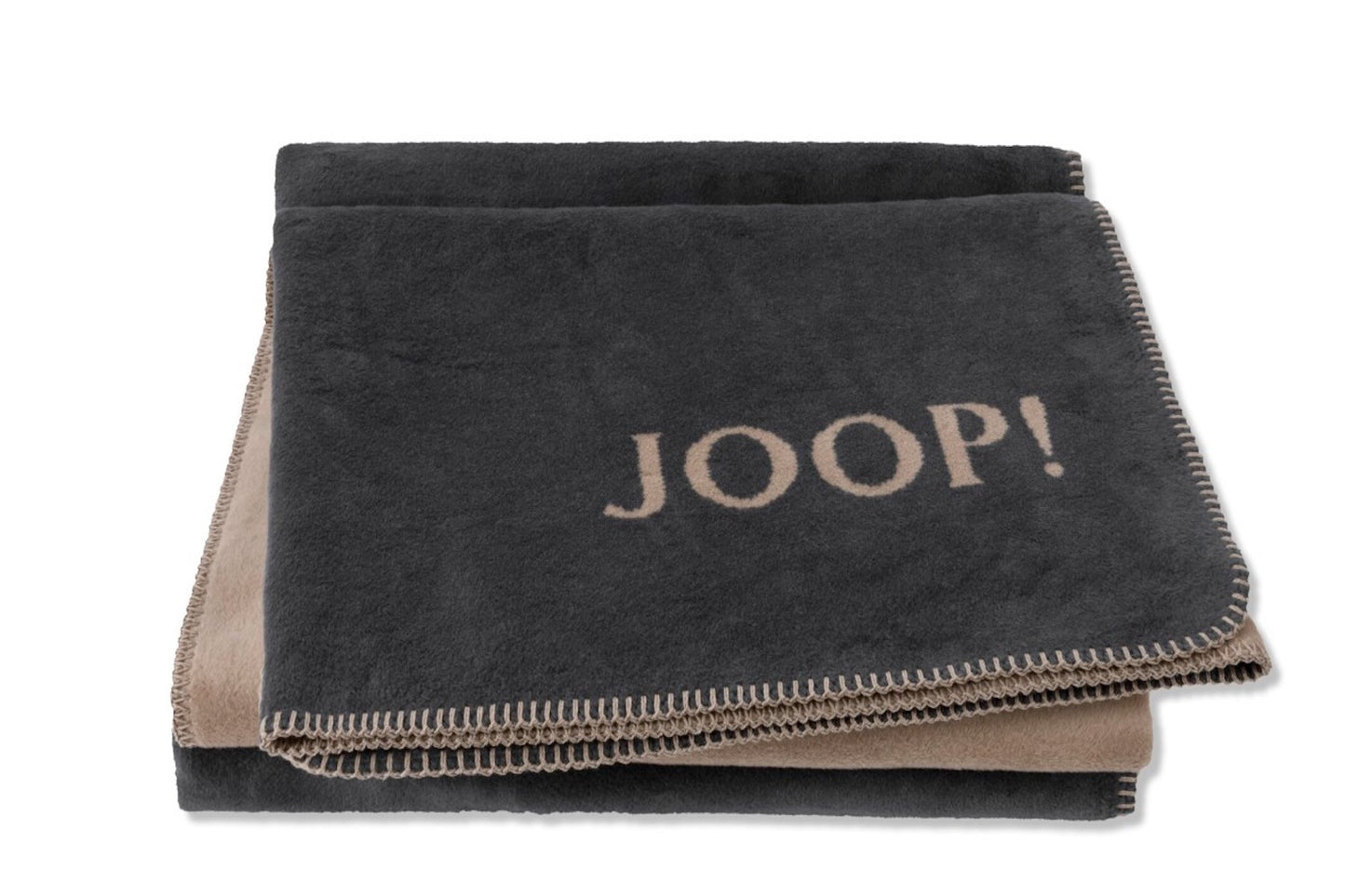 JOOP Wohndecke Uni-Doubleface anthrazit-karamell