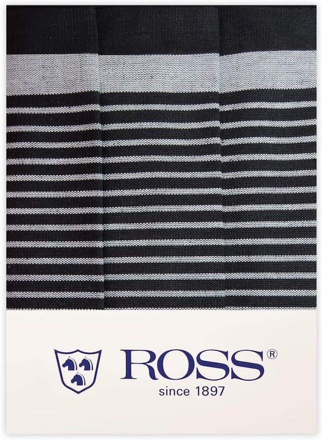 Ross 3er Pack Zwirn Halbleinen Geschirrtücher 914 Streifenfond schwarz