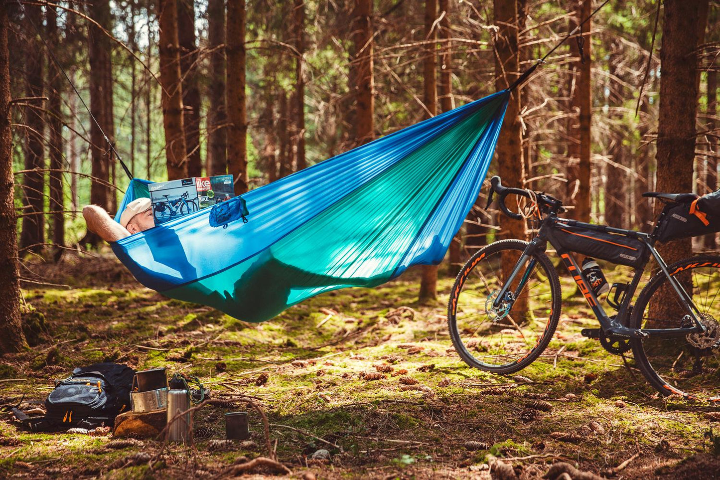 Amazonas Ultraleicht-Hängematte Adventure Hammock Ice-blue