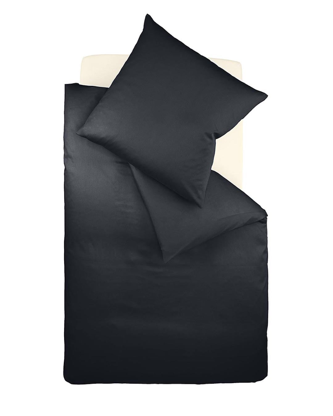 fleuresse Interlock Jersey Bettwäsche Colours Uni 135x200 schwarz
