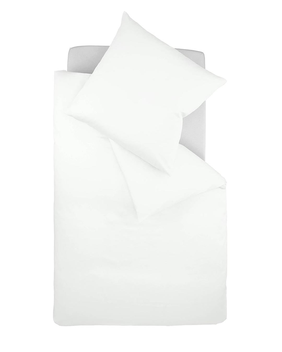 fleuresse Interlock Jersey Bettwäsche Colours Uni 155x200 weiß