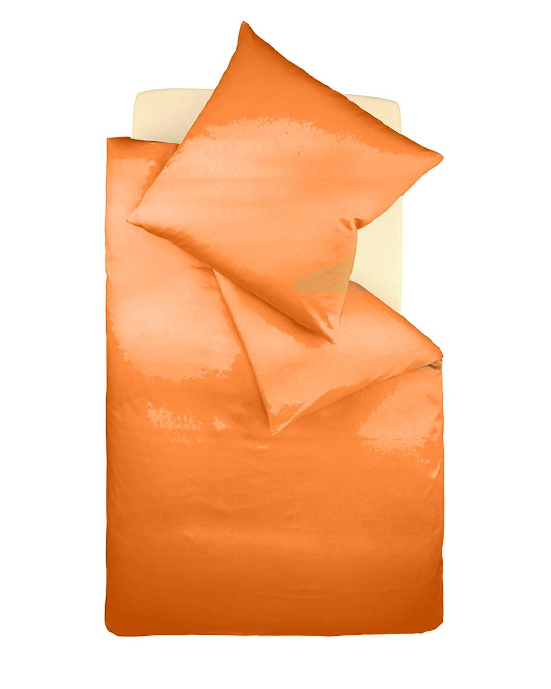 fleuresse Interlock Jersey Bettwäsche Colours Uni 155x200 orange