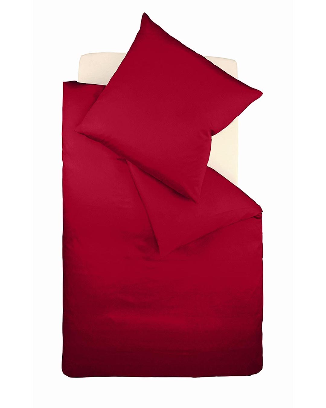 fleuresse Interlock Jersey Bettwäsche Colours Uni 155x200 bordeaux
