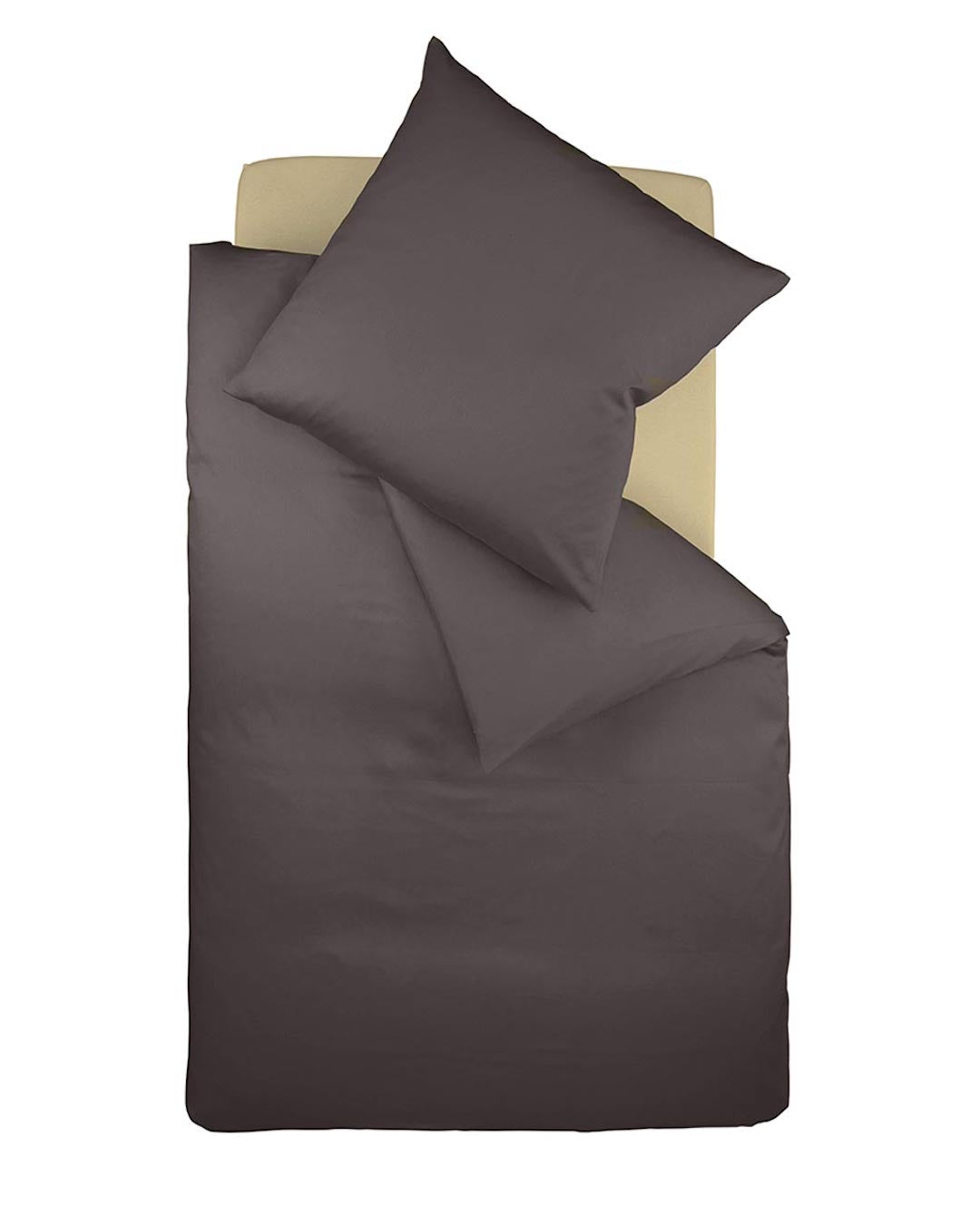 fleuresse Interlock Jersey Bettwäsche Colours Uni 135x200 mokka
