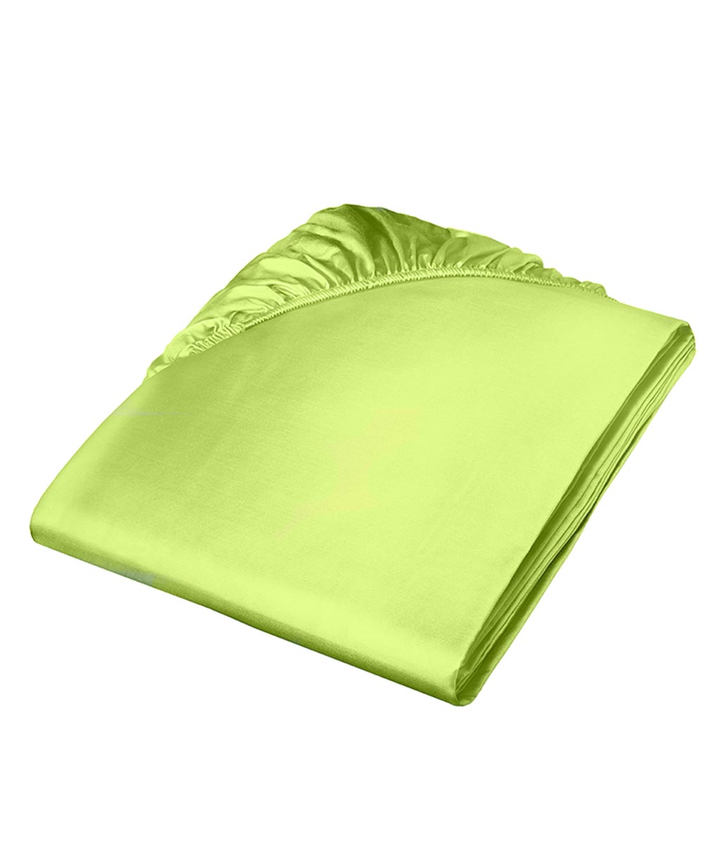 fleuresse Satin Spannbettlaken Colours 200x200 apfelgrün
