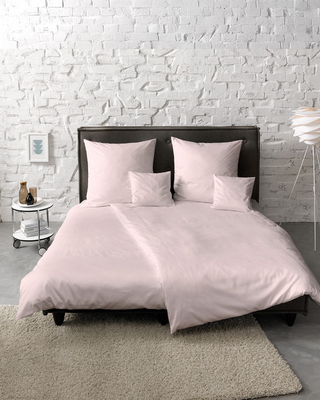 fleuresse Mako-Satin Bettwäsche Colours Uni 155x220 rosé