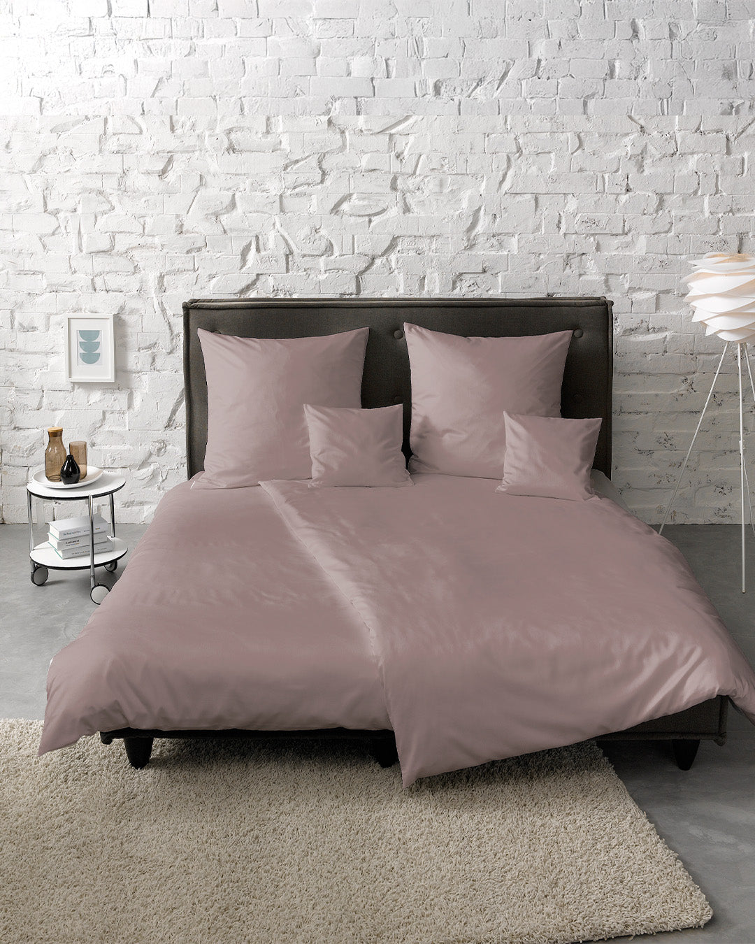 fleuresse Mako-Satin Bettwäsche Colours Uni 155x200 mauve