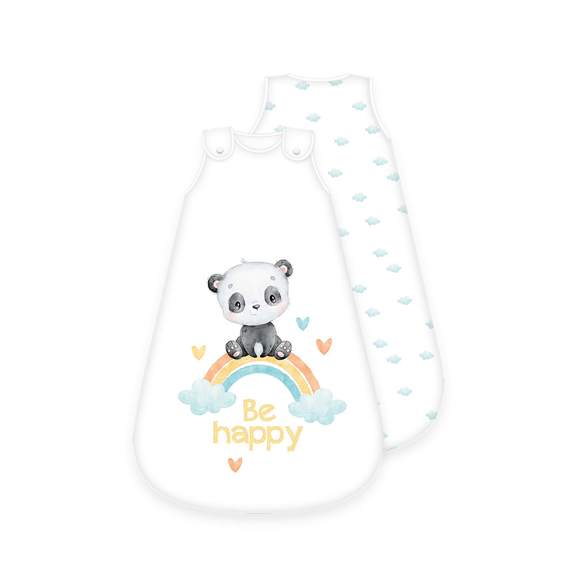 schlafsack länge 90 Herding Baby-Schlafsack Regenbogen Panda 90 cm blau – Livingstudios