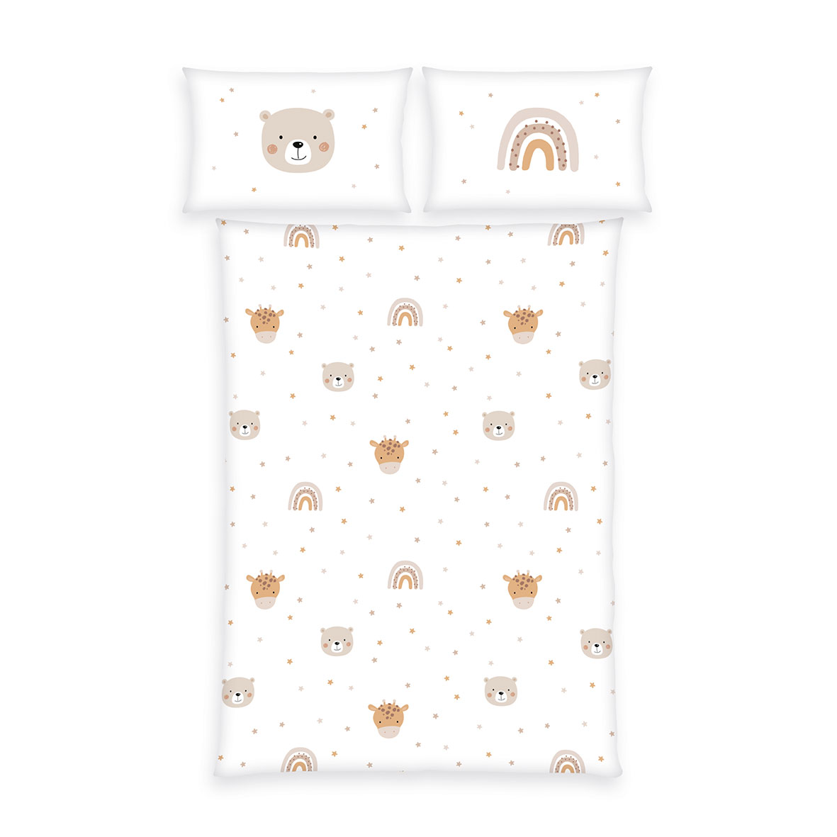 Herding Flanell Bettwäsche Little Friends 100/135 cm bunt