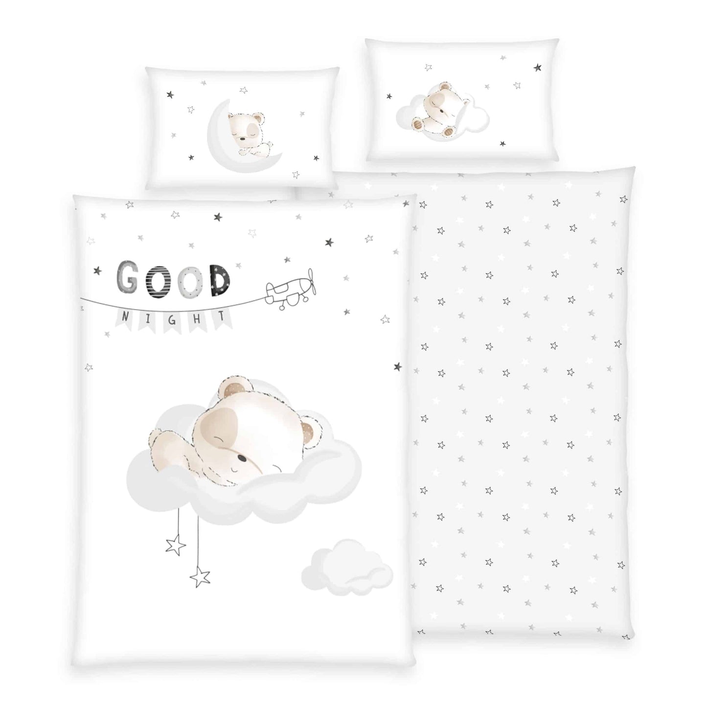 Herding Flanell Bettwäsche Sleeping little Bear 100/135 cm bunt