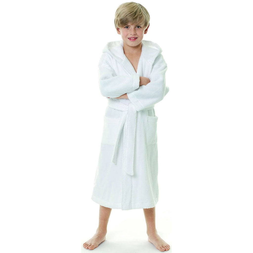 Egeria Maurice Kinderbademantel mit Kapuze white 128