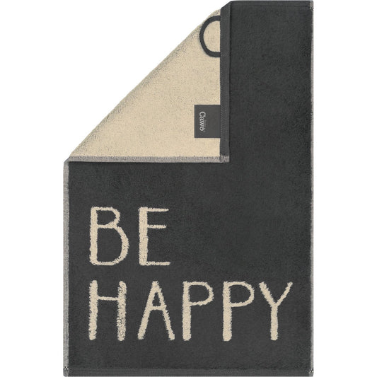 Cawö Gästetuch Postcard Towels BE HAPPY