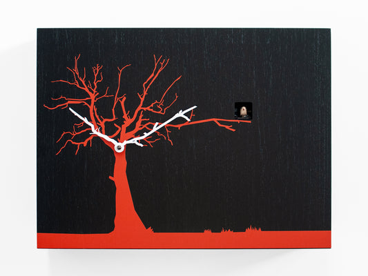 Progetti Wanduhr CùCùRùKù black wenge orange tree