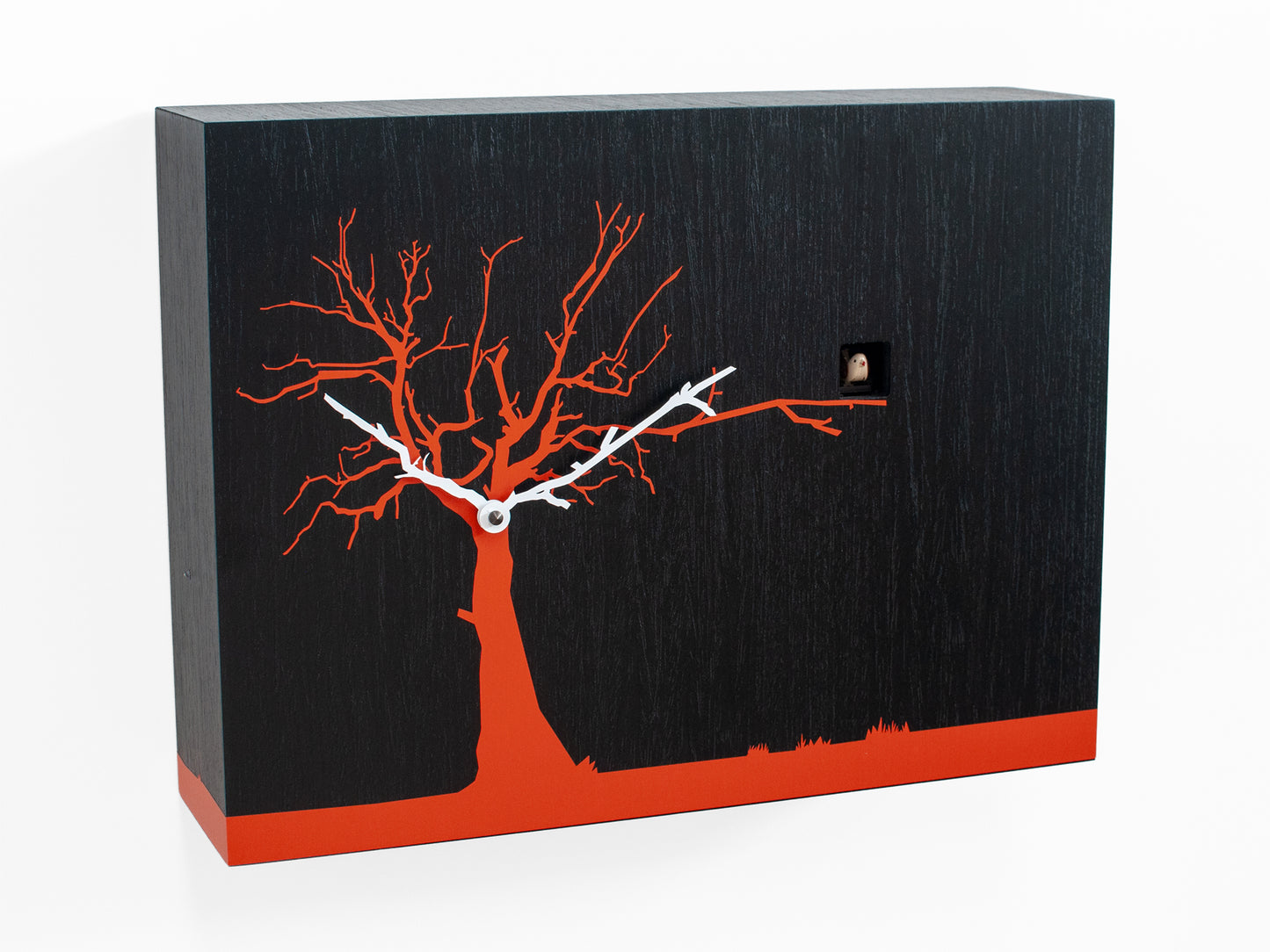 Progetti Wanduhr CùCùRùKù black wenge orange tree