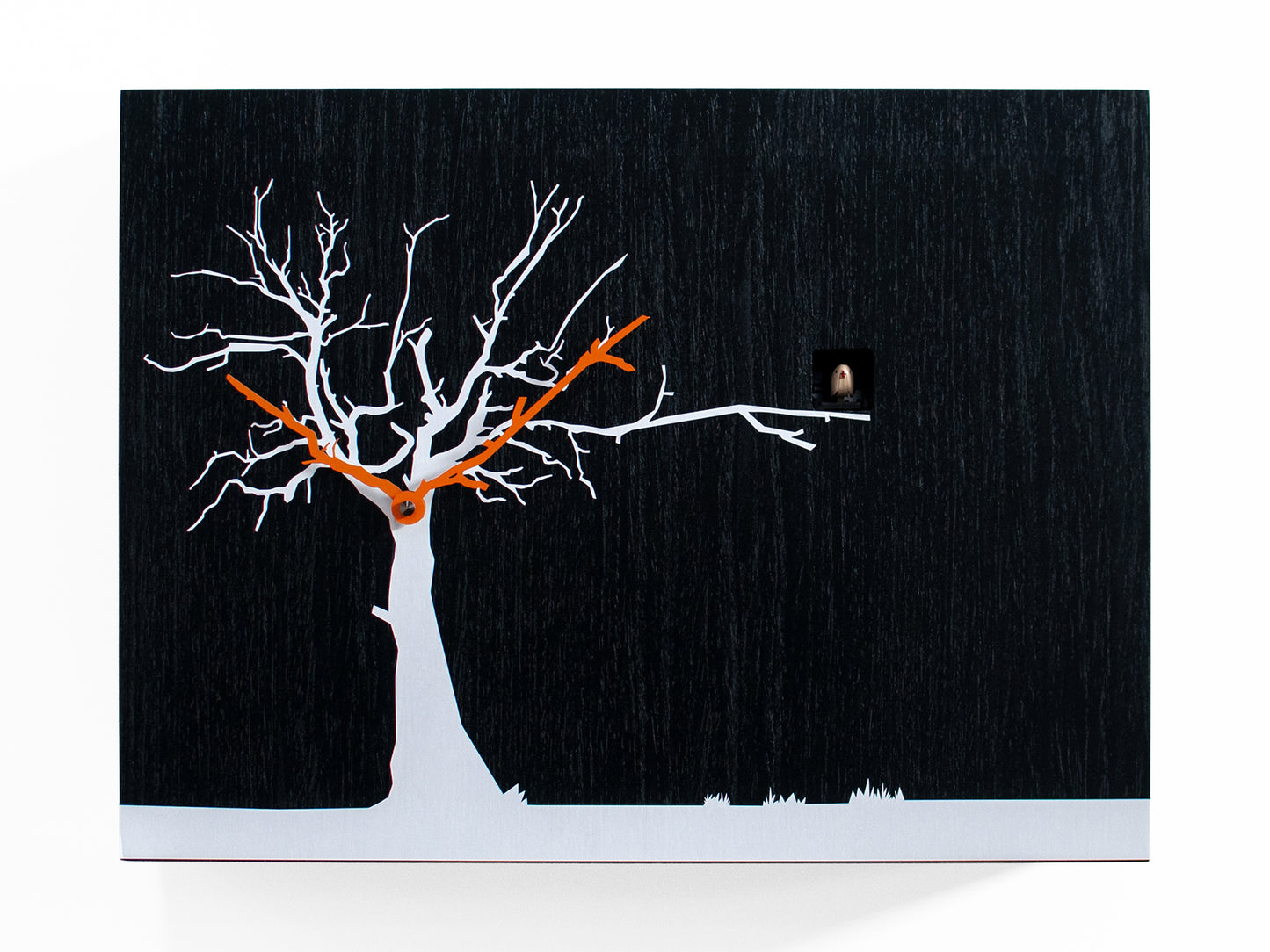 Progetti Wanduhr CùCùRùKù black wenge white tree