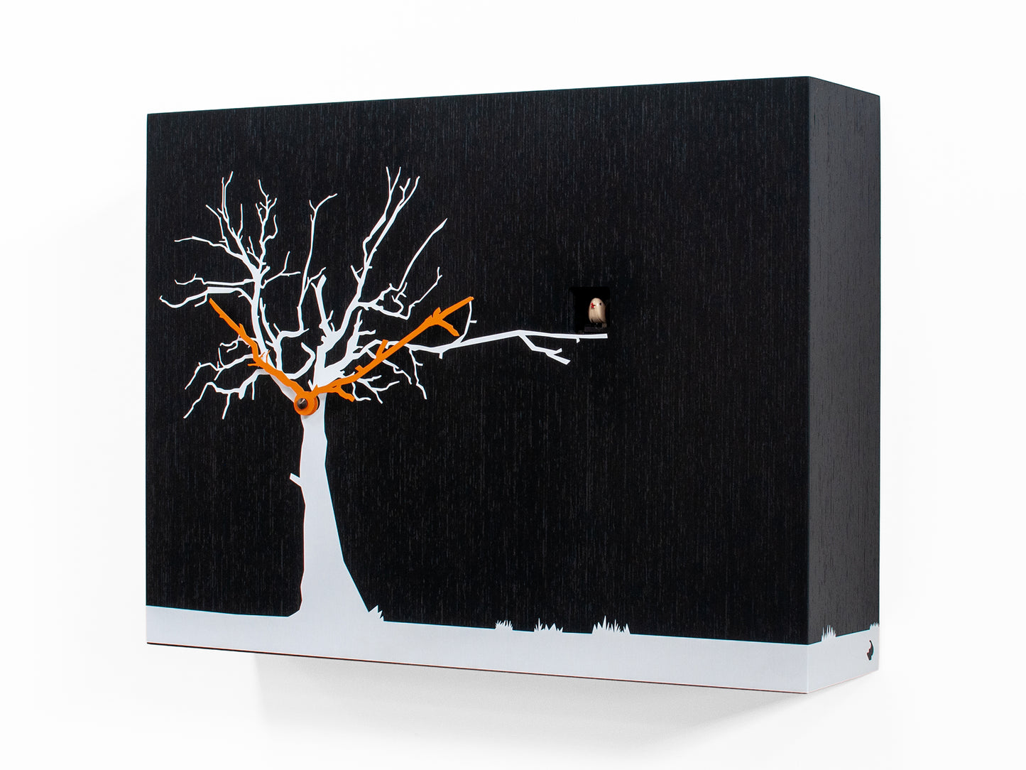 Progetti Wanduhr CùCùRùKù black wenge white tree