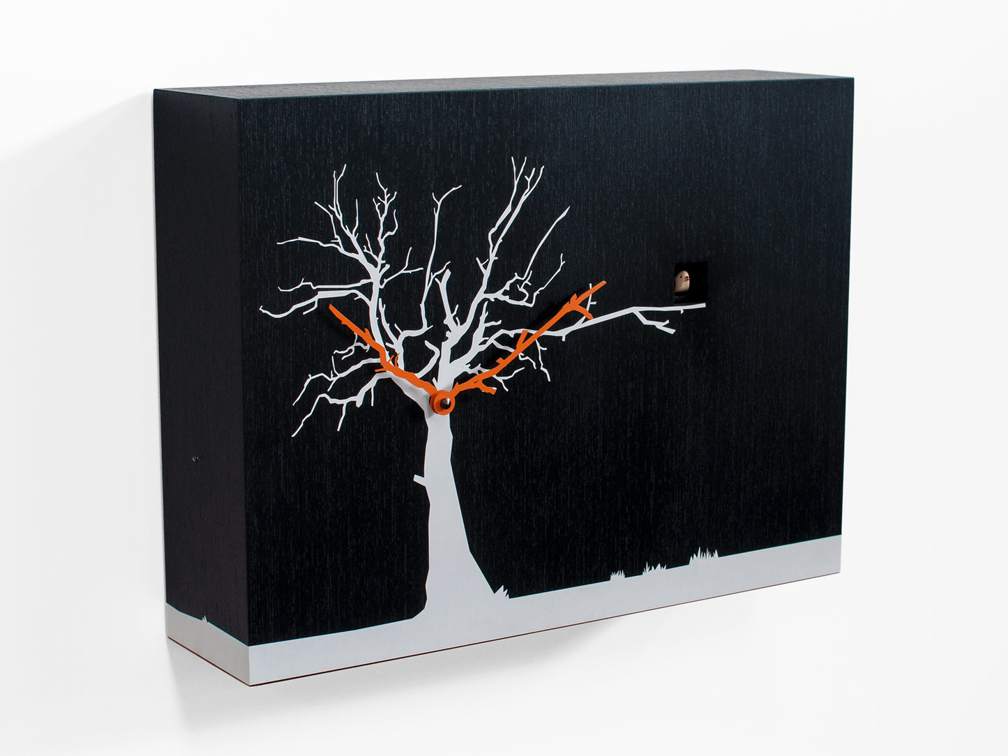 Progetti Wanduhr CùCùRùKù black wenge white tree