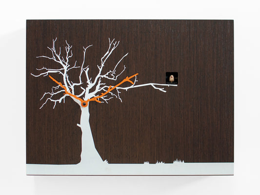 Progetti Wanduhr CùCùRùKù natural wenge white tree