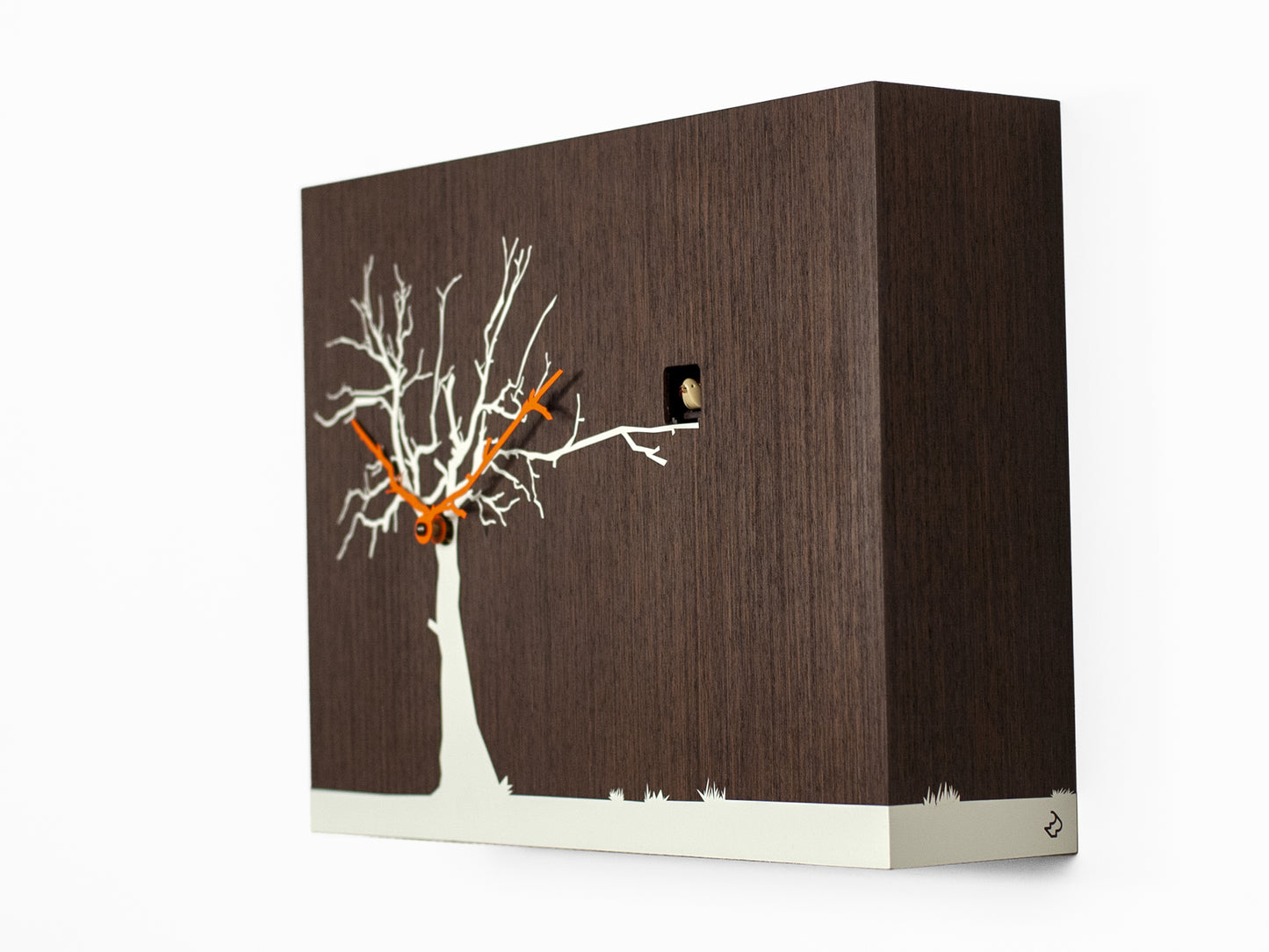 Progetti Wanduhr CùCùRùKù natural wenge white tree