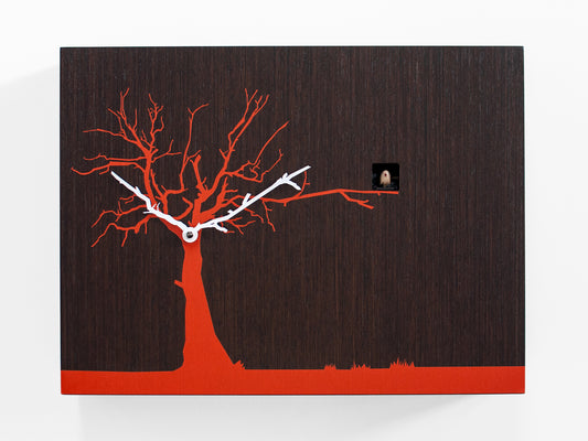 Progetti Wanduhr CùCùRùKù natural wenge orange tree