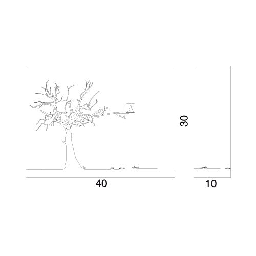 Progetti Wanduhr CùCùRùKù oak wood white tree