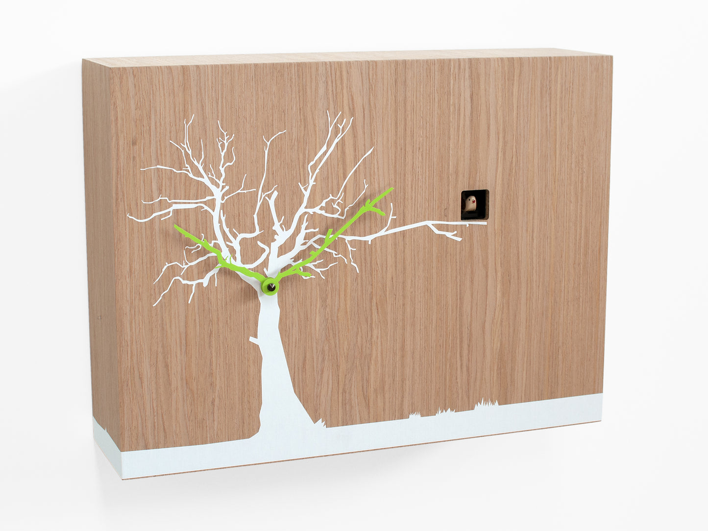 Progetti Wanduhr CùCùRùKù oak wood white tree