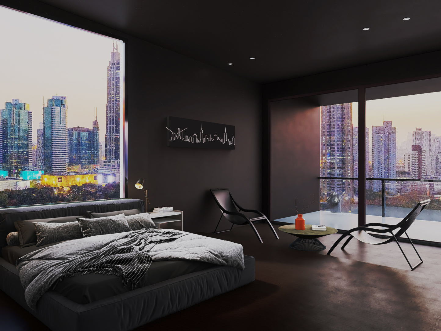 Progetti Wanduhr SkyLine Milano black