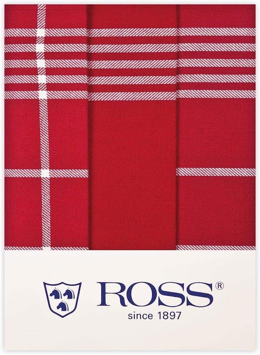 Ross 3er Pack Baumwoll Geschirrtücher 1837 rot