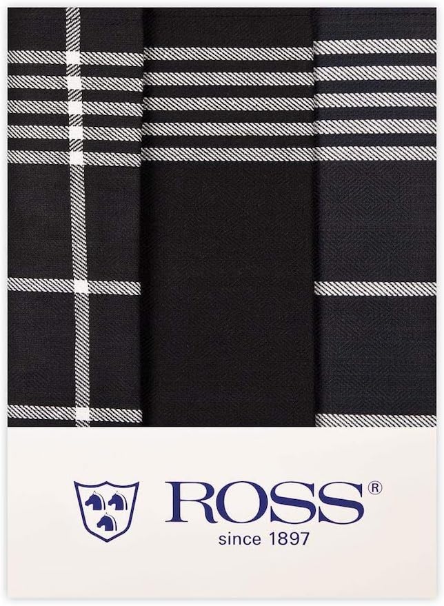 Ross 3er Pack Baumwoll Geschirrtücher 1837 schwarz