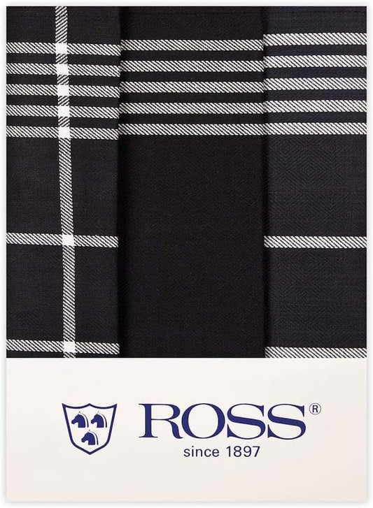 Ross 3er Pack Baumwoll Geschirrtücher 1837 schwarz