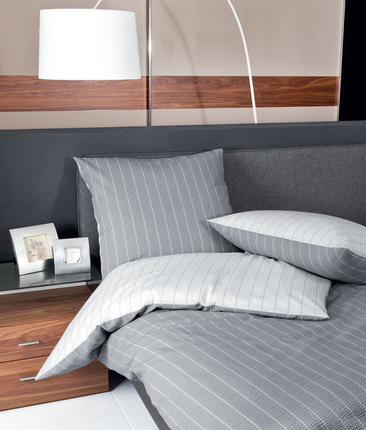 Janine Seersucker Bettwäsche 20020 Tango 155x220 silber