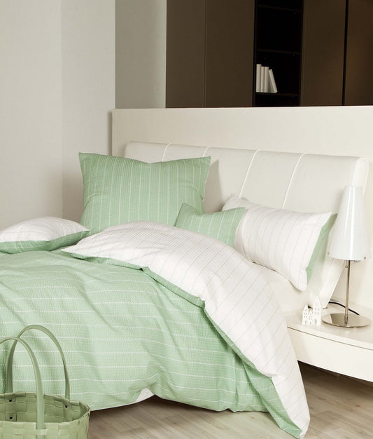Janine Seersucker Bettwäsche 20020 Tango 155x220 lindgrün
