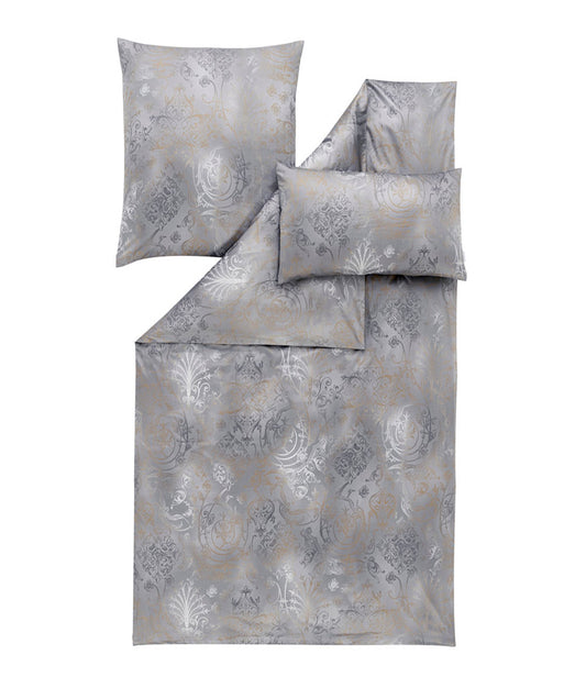 Estella Schweizer Premium-Satin Bettwäsche Svizzera 135x200 grau