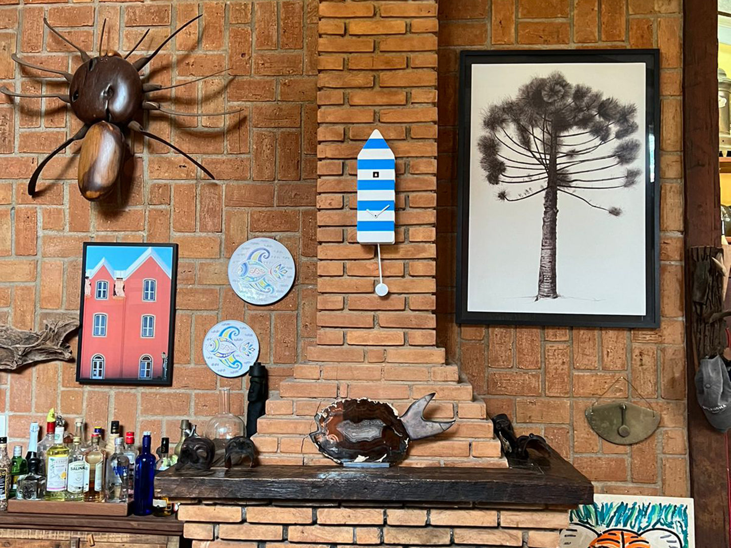 Progetti Wanduhr Capri white and light blue