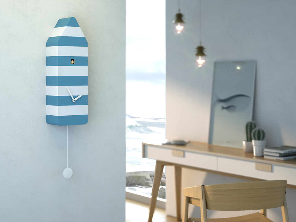 Progetti Wanduhr Capri white and light blue