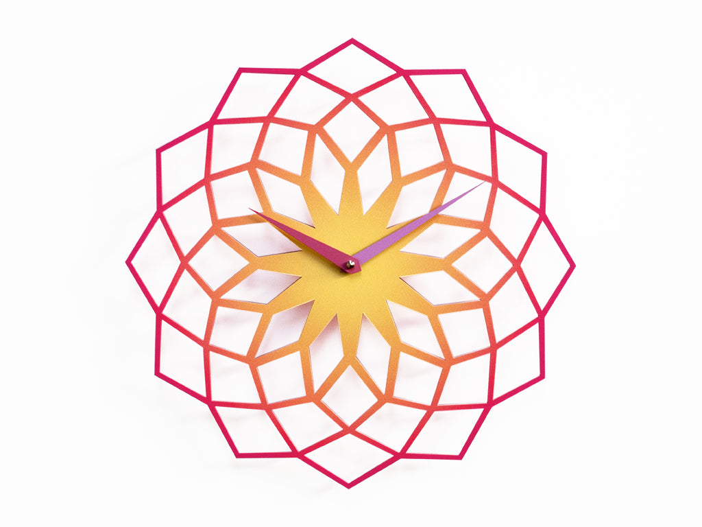 Progetti Wanduhr Skallop purple and orange gradient