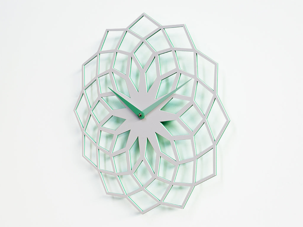 Progetti Wanduhr Skallop white and green