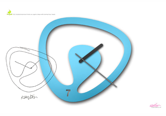 Progetti Wanduhr Seven light blue