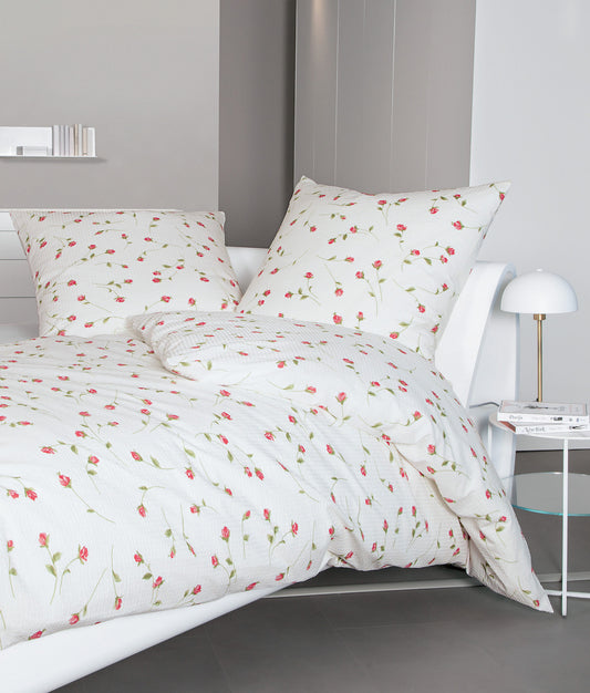 Janine Seersucker Bettwäsche 2174 Tango 200x200 paradierot