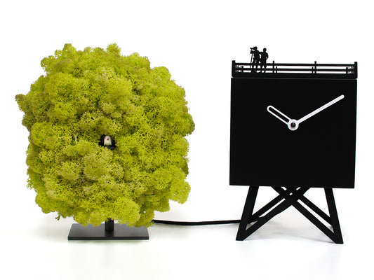Progetti Wanduhr Birdwatching black/moss