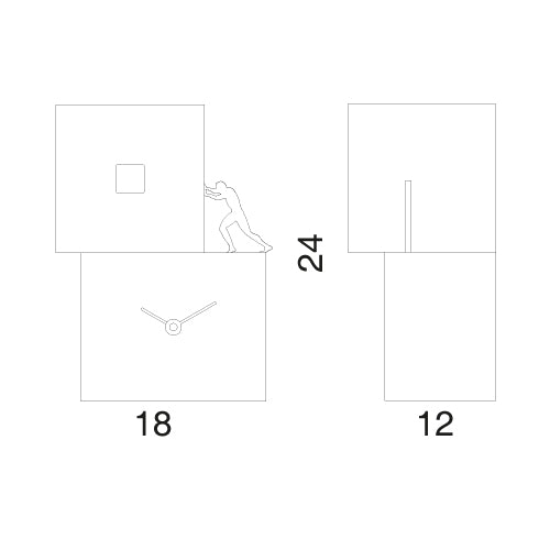 Progetti Wanduhr Strong cucù 1 white/light blue