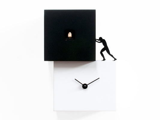 Progetti Wanduhr Strong cucù 1  white/black